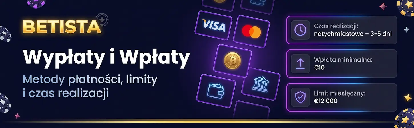 Betista Casino metody płatności – przegląd wpłat i wypłat, limity oraz czas realizacji transakcji.